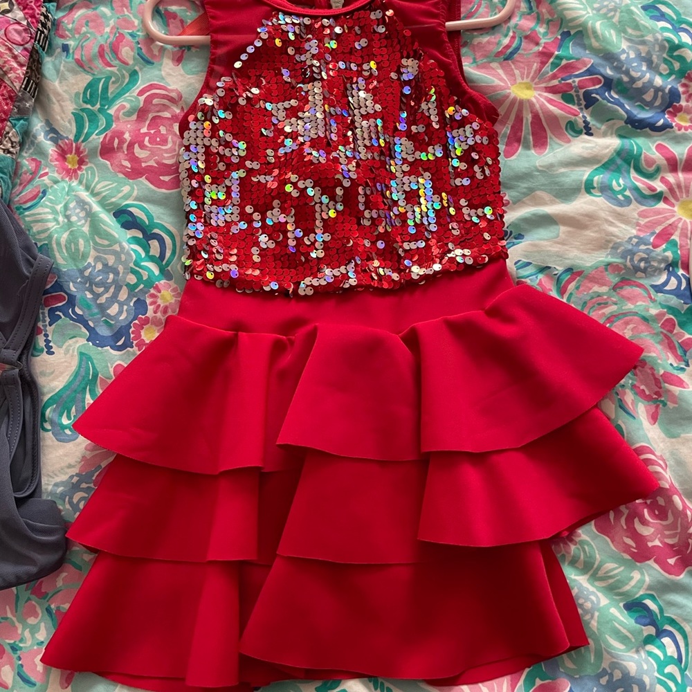 Weissman Red Sequin Dance Costume